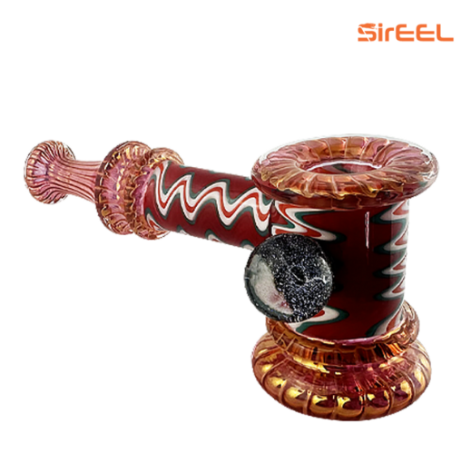 Photograph of product: Bubbler Large - - 6" Fumed Wig Wag Marbles Hammer Bubbler $45