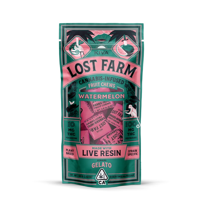 Photograph of product: WATERMELON GELATO 10 PACK LOST FARM CHEWS