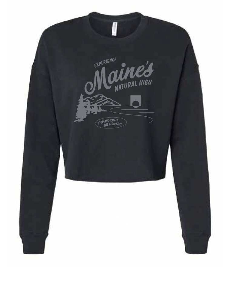 Photograph of product: Maine's Natural High - Black - Crop Crew - 2XL