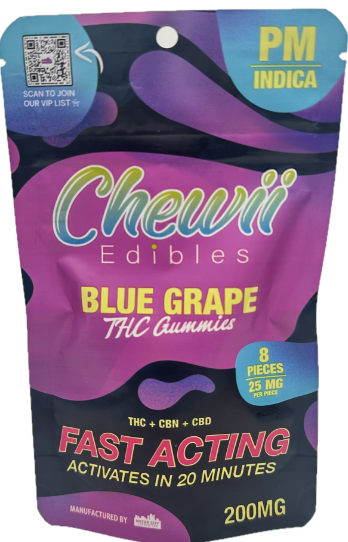 Photograph of product: Chewii - Blue Grape P.M. 200mg
