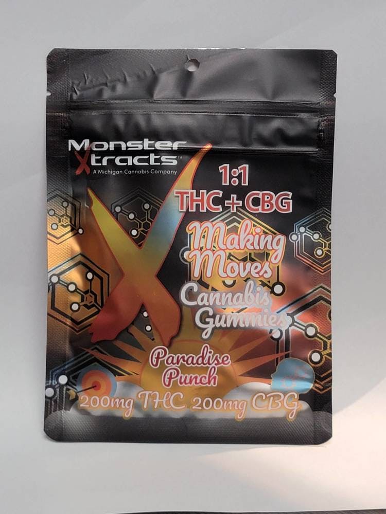 Photograph of product: MonsterX | 200:200 TH-oui:CBG Gummies | Paradise Punch