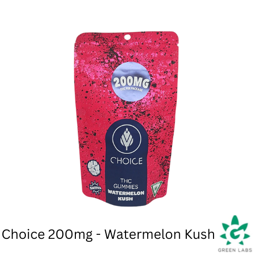 Photograph of product: (REC) Choice 200mg Gummies - Watermelon Kush