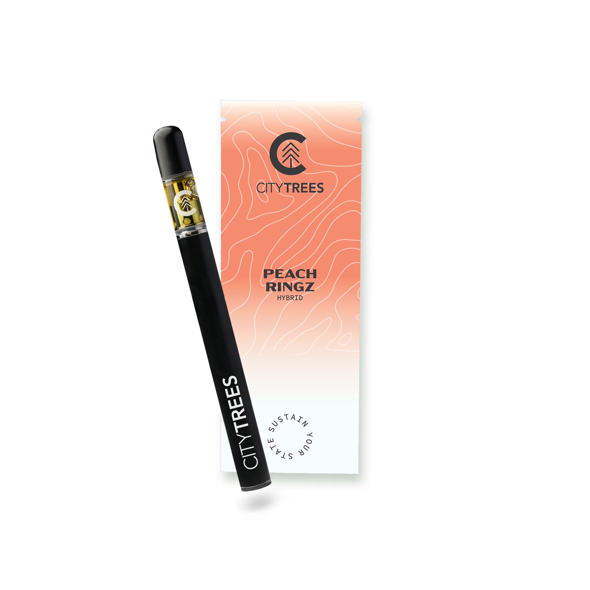 Photograph of product: City Trees Peach Ringz Disposable 500mg