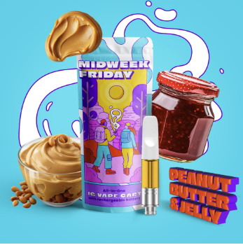 Photograph of product: MIDWEEK FRIDAY PEANUT BUTTER AND JELLY CARTRIDGE 1G
