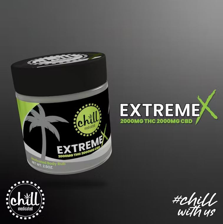 Photograph of product: BODY RUB - Extreme X 1:1 2.5oz (2000mg TH-oui/CDB)