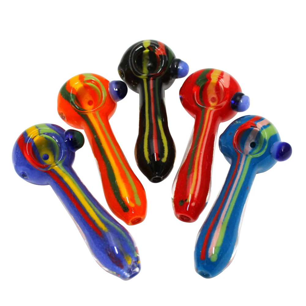Photograph of product: 5" Rasta Liner Color Heavy Duty Glass Hand Pipe