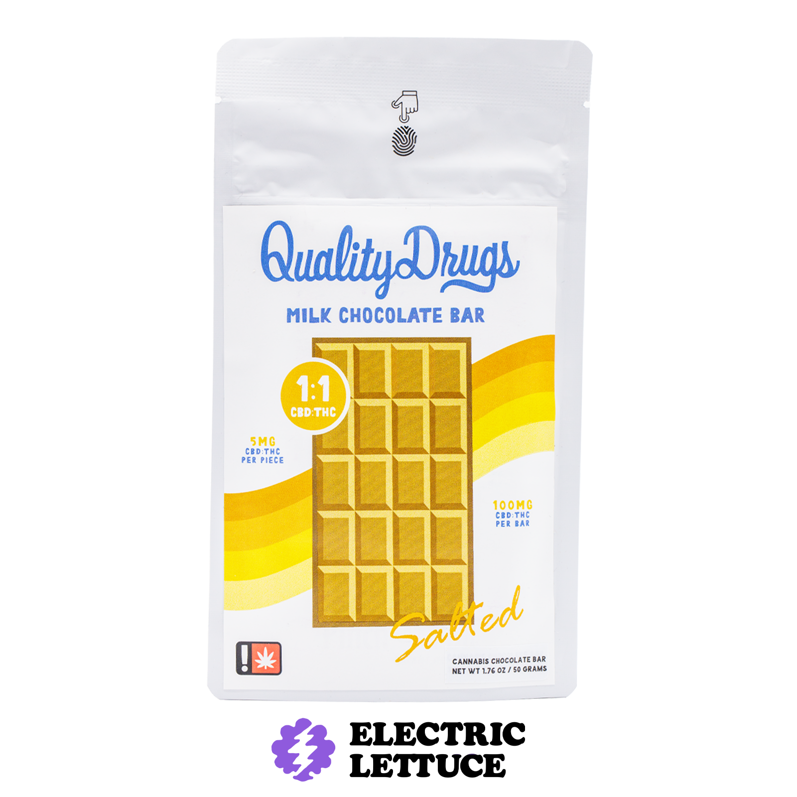 Photograph of product: Quality Drugs 1:1 Salted Milk Chocolate Bar