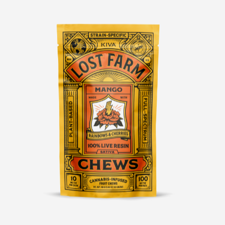 Photograph of product: Lost Farm | Mango (Rainbows & Cherries) Live Resin Fruit Chews 10Pk - Sativa