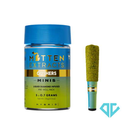 Photograph of product: Mitten Extracts Gushers Infused Pre-Rolls .7g 5 Pack