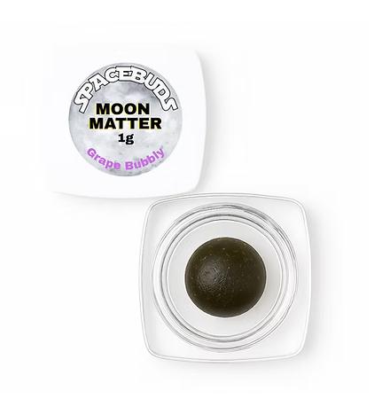 Photograph of product: Grape Bubble Moon Matter | Kief Infused Bubble au chocolat Rosin | Hybrid | Spacebuds