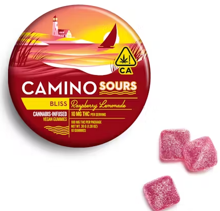 Photograph of product: Raspberry Lemonade [H] - 100MG Sour Gummies 10PK