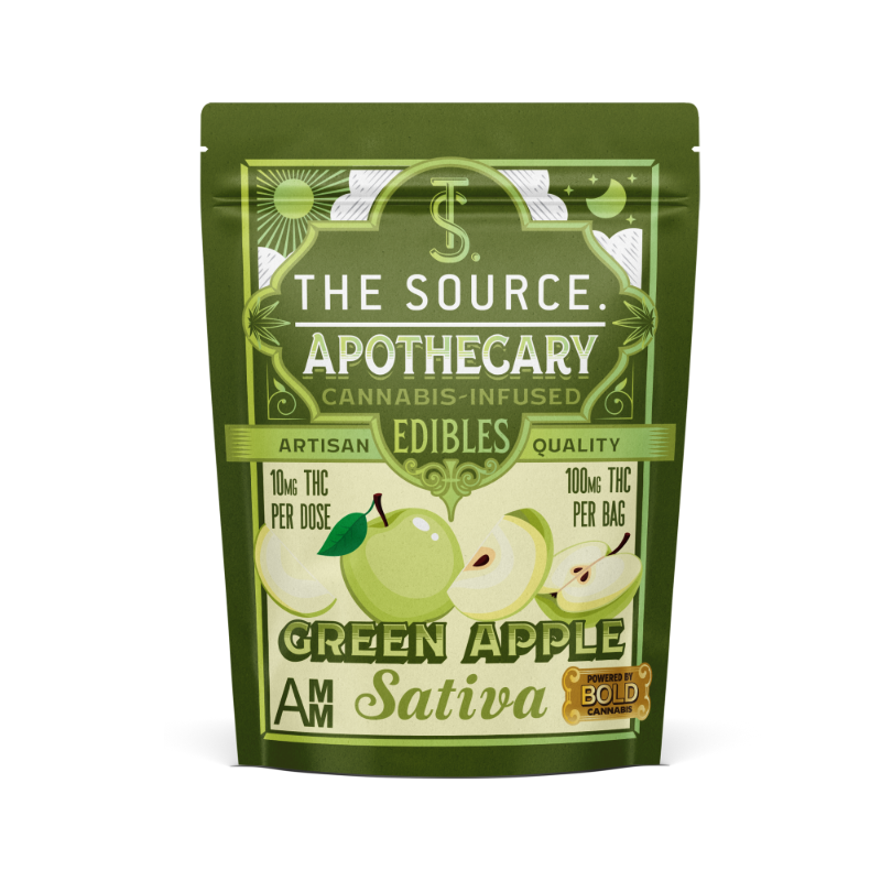 Photograph of Product: The Source | Green Apple | Gummies | Sativa | 100mg