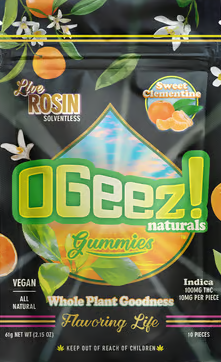 Photograph of product: Vegan Sweet clementine - Live Rosin - 10pk/100mg