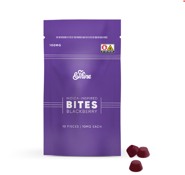 Photograph of product: &Shine Bites Blackberry Gummy