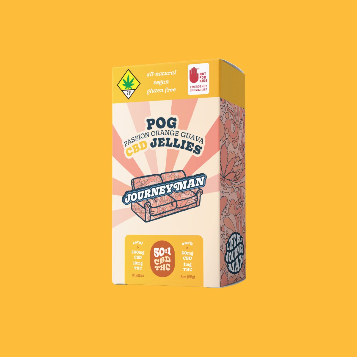 Photograph of product: 50:1 POG CBD Jellies (500mg CBD/10mg TH-oui)