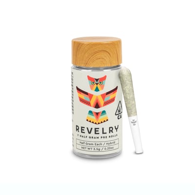 Photograph of product: Revelry Forbidden Fruit Cake Pre-roll 7pk (REC)