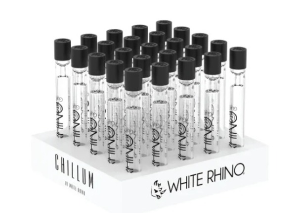Photograph of product: White Rhino Glass Chillum | Silicone Cap | 4.25" | 25ct Display