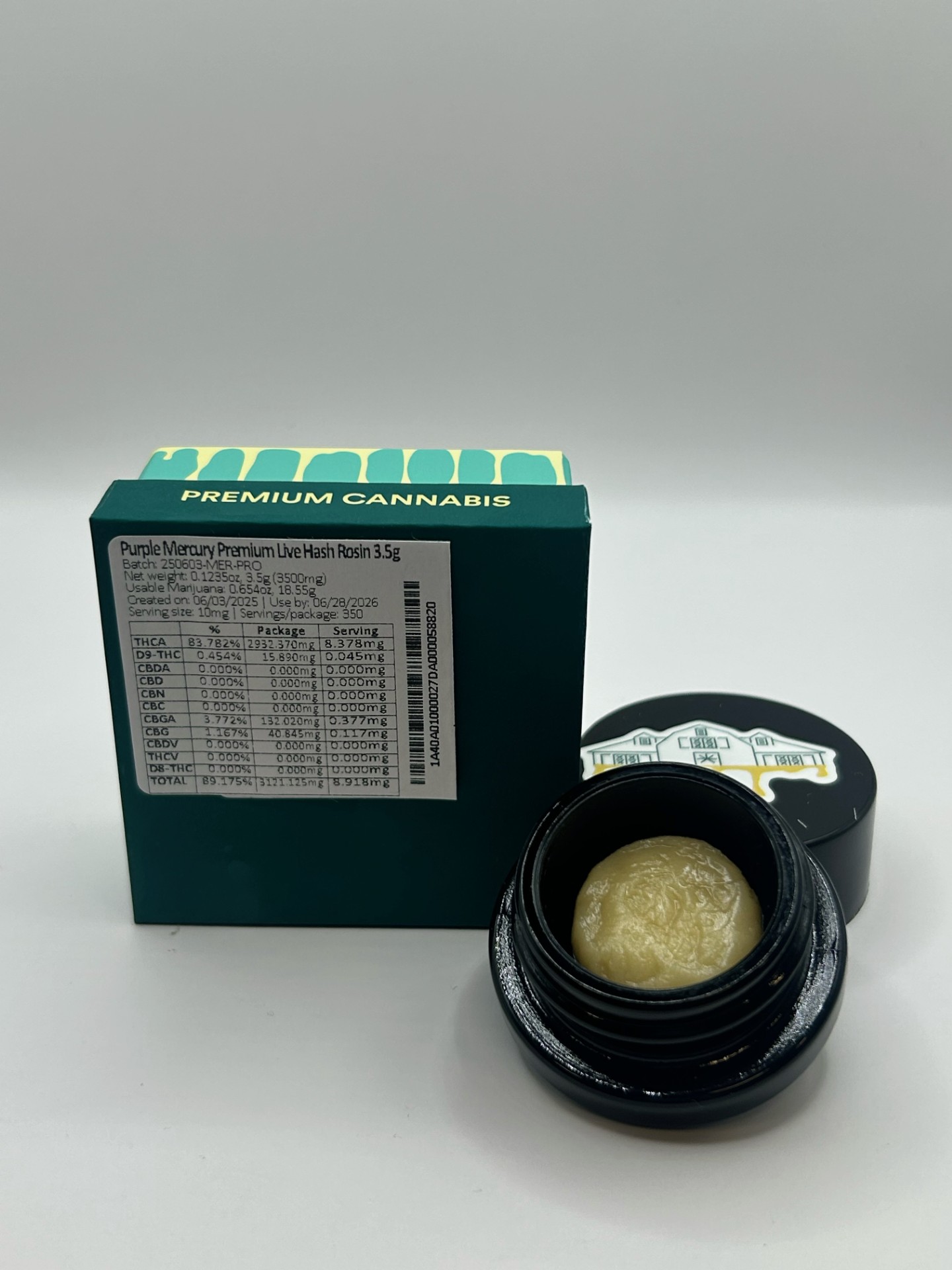 Photograph of product: Bountiful Farms |   Purple Mercury Premium Live au chocolat Rosin | 3.5g