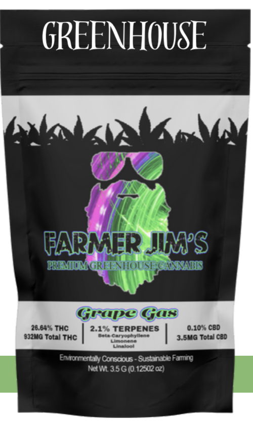 Photograph of product: Farmer Jim I Flower I Grape Gas - 3.5g