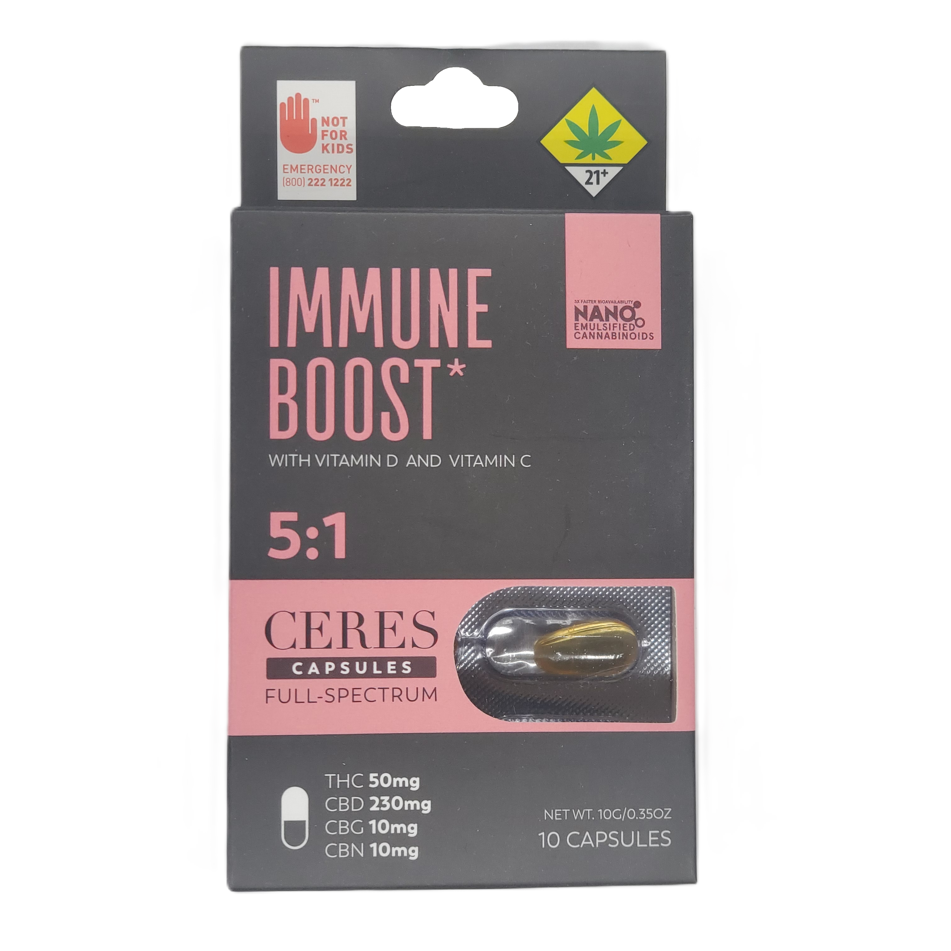 Photograph of product: Ceres Capsules Immune Boost 5:1 10pk