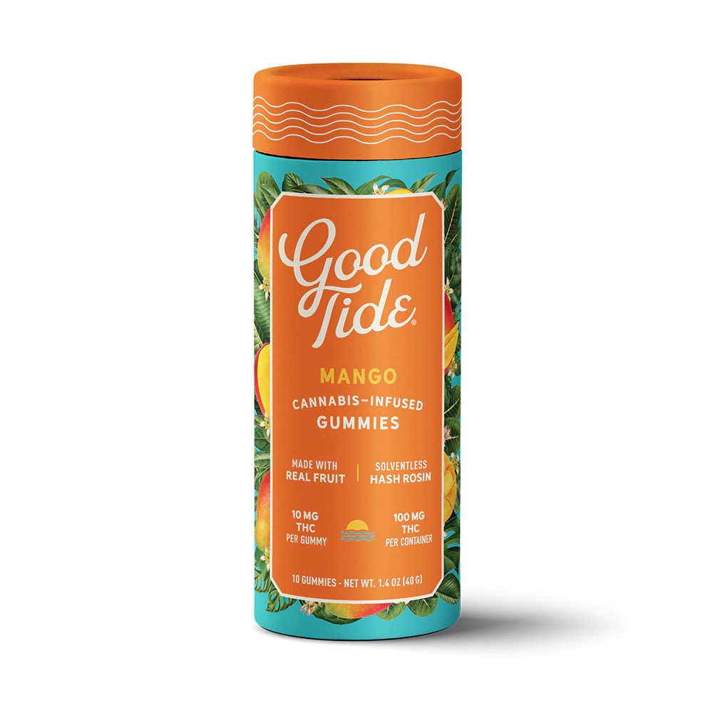 Photograph of product: Good Tide | Mango | Solventless au chocolat Rosin Gummies | Mellow | 200mg