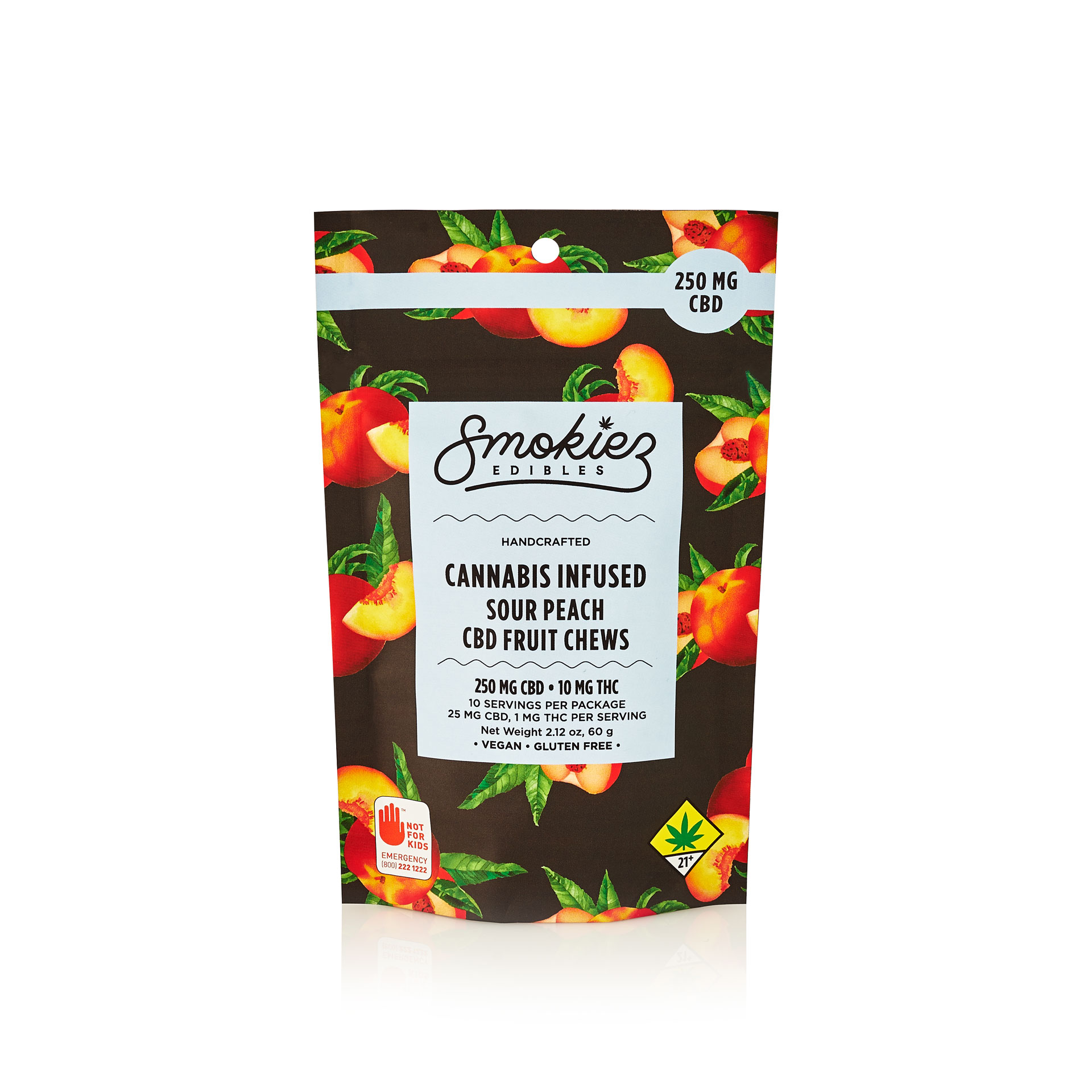 Photograph of product: Sour Peach 250mg CBD Fruit Chews