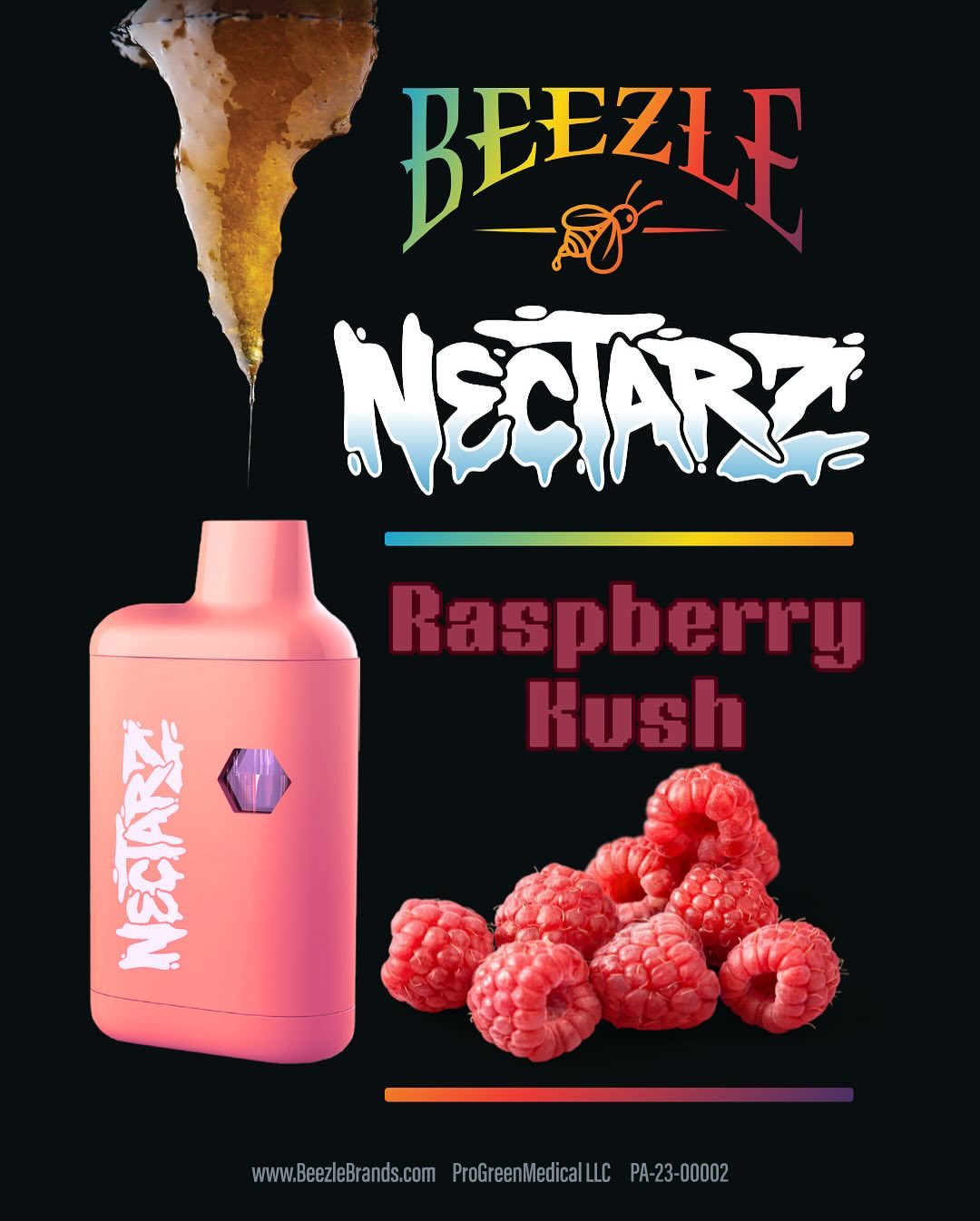 Photograph of product: Beezle Nectarz Raspberry Kush Disposable Pen