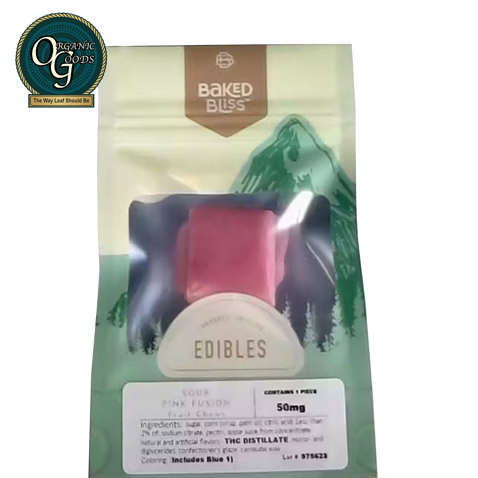Photograph of product: Baked Bliss Fruit Chew Sour Pink Fusion 50 MG