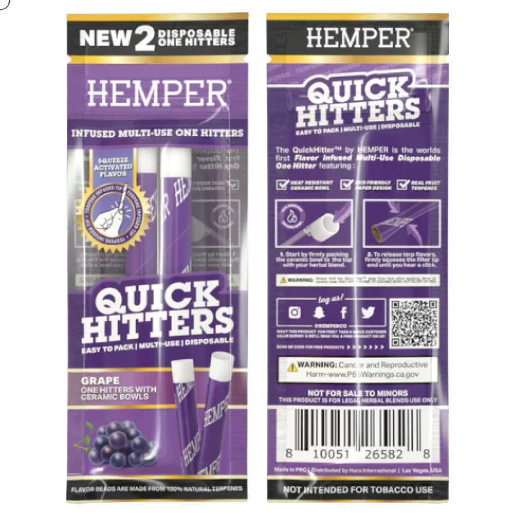 Photograph of product: Hemper | Quick Hitters | One Hitter Disp. | 2pk