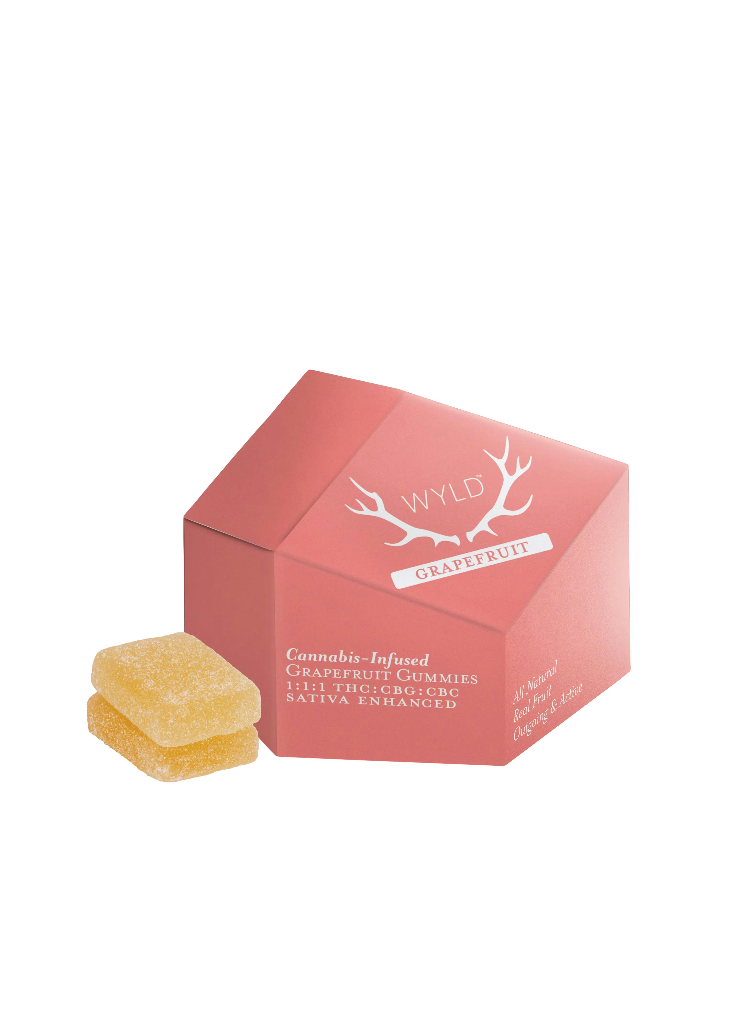 Photograph of product: WYLD | Grapefruit 1:1:1 TH-oui:CBG:CBC | 10 pk | 100mg