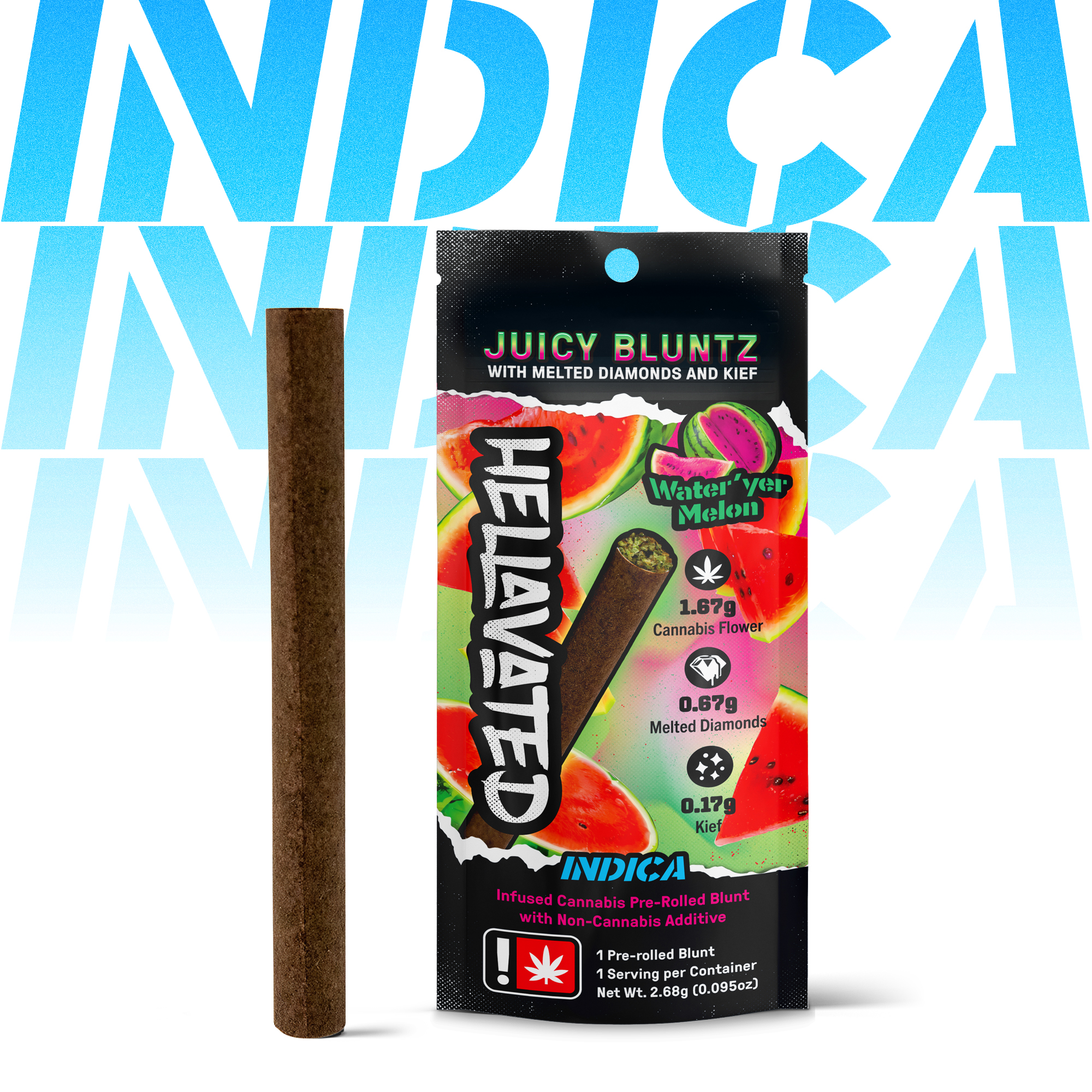 Photograph of product: Hellavated Juicy Bluntz Strawberry Lemonadez Infused Blunt