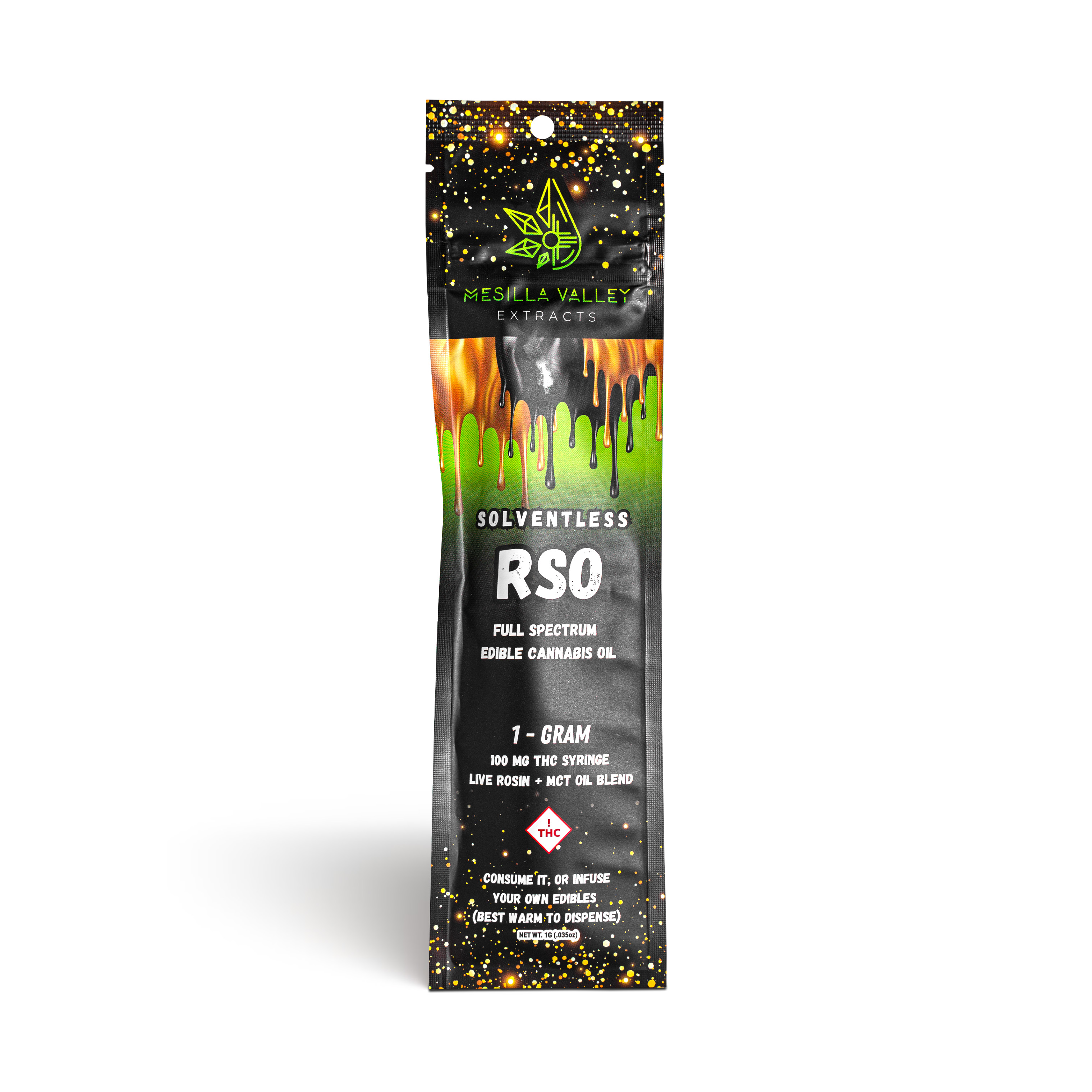 Photograph of product: Full Spectrum Solventless Rosin RSO Syringe