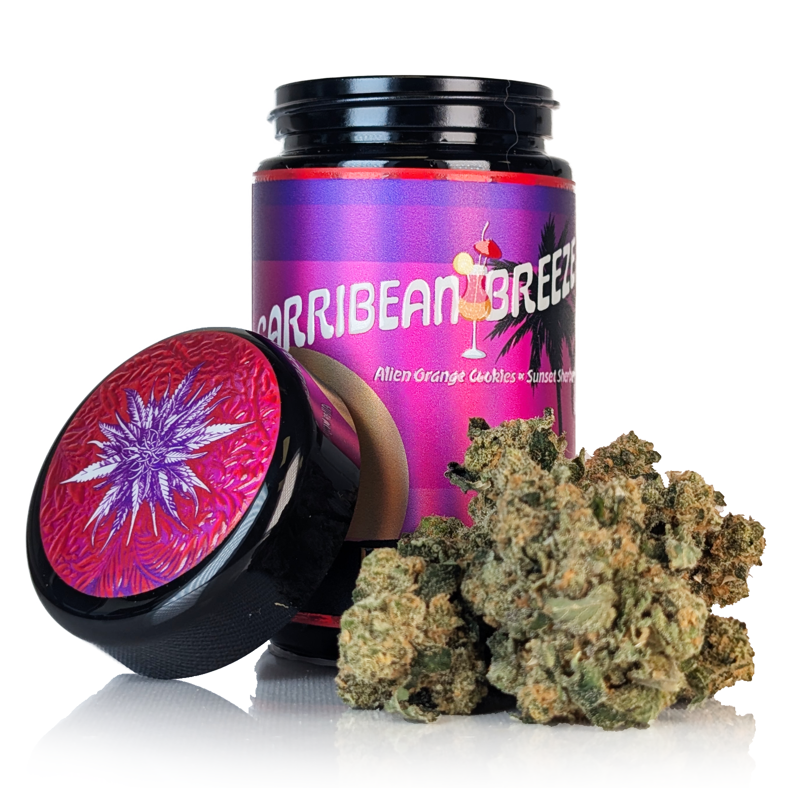 Photograph of product: CARIBBEAN BREEZE - SMALL BATCH - PREMIUM GLASS JAR - 7g