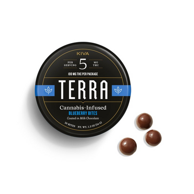 Photograph of product: Blueberry - Chocolate Bites 5mg/100mg (20pk)
