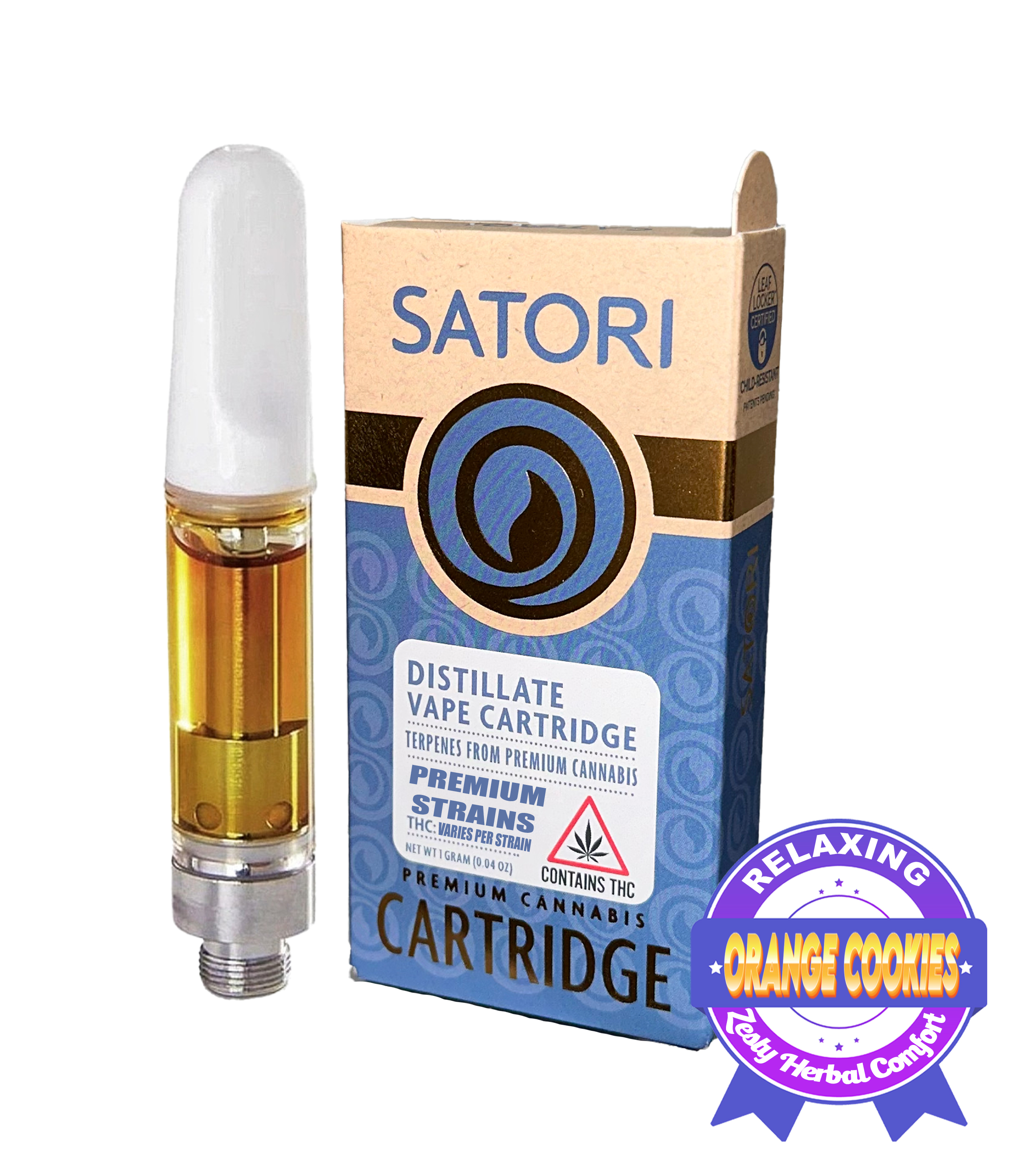 Photograph of product: Orange Cookies | 1g Distillate Vape | Satori