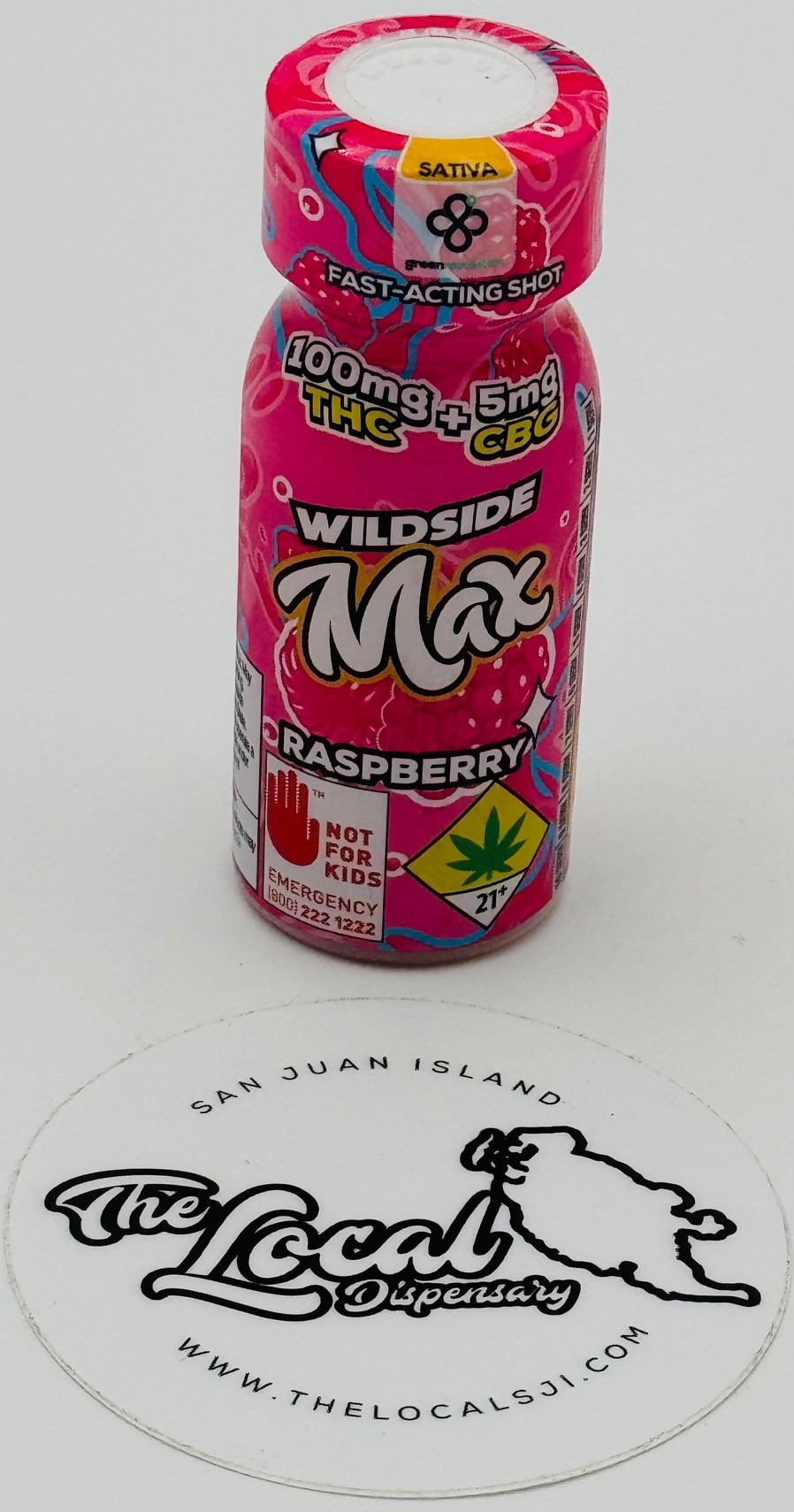 Photograph of product: Wildside Shot - Raspberry 20:1 TH-oui|CBG
