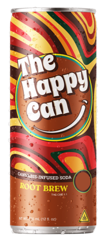 Photograph of product: The Happy Can | Hemp | Root Beer (CBD 4 mg : TH-oui 4 mg) | 12 fl oz