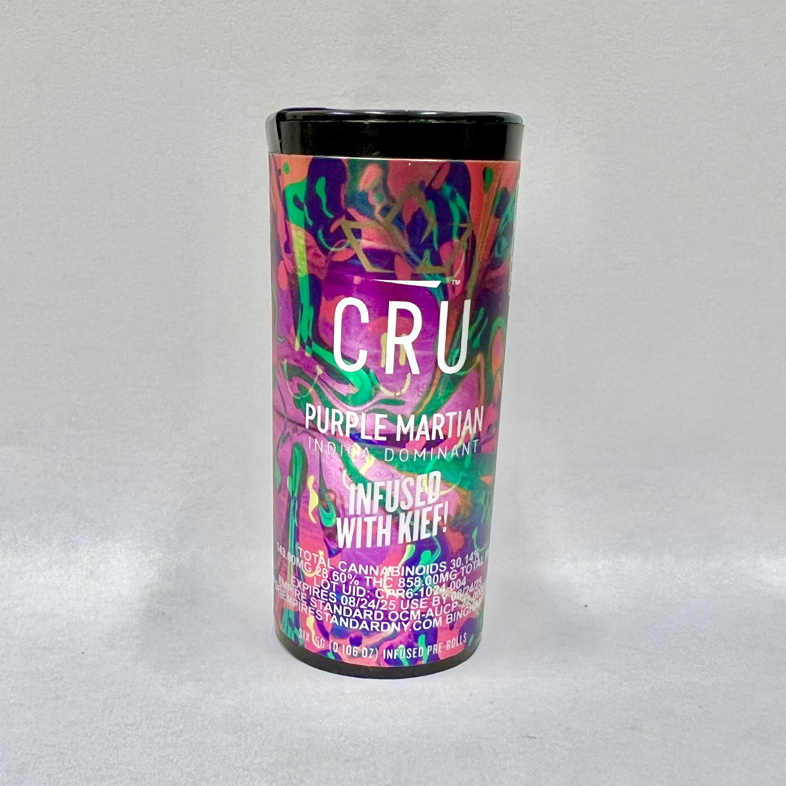 Photograph of product: CRU Purple Martian Oui'd Infused pre-rolls 6pk