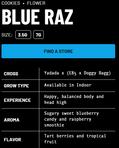 Photograph of product: Blue Raz | Pre-rolls | 2pk/1g