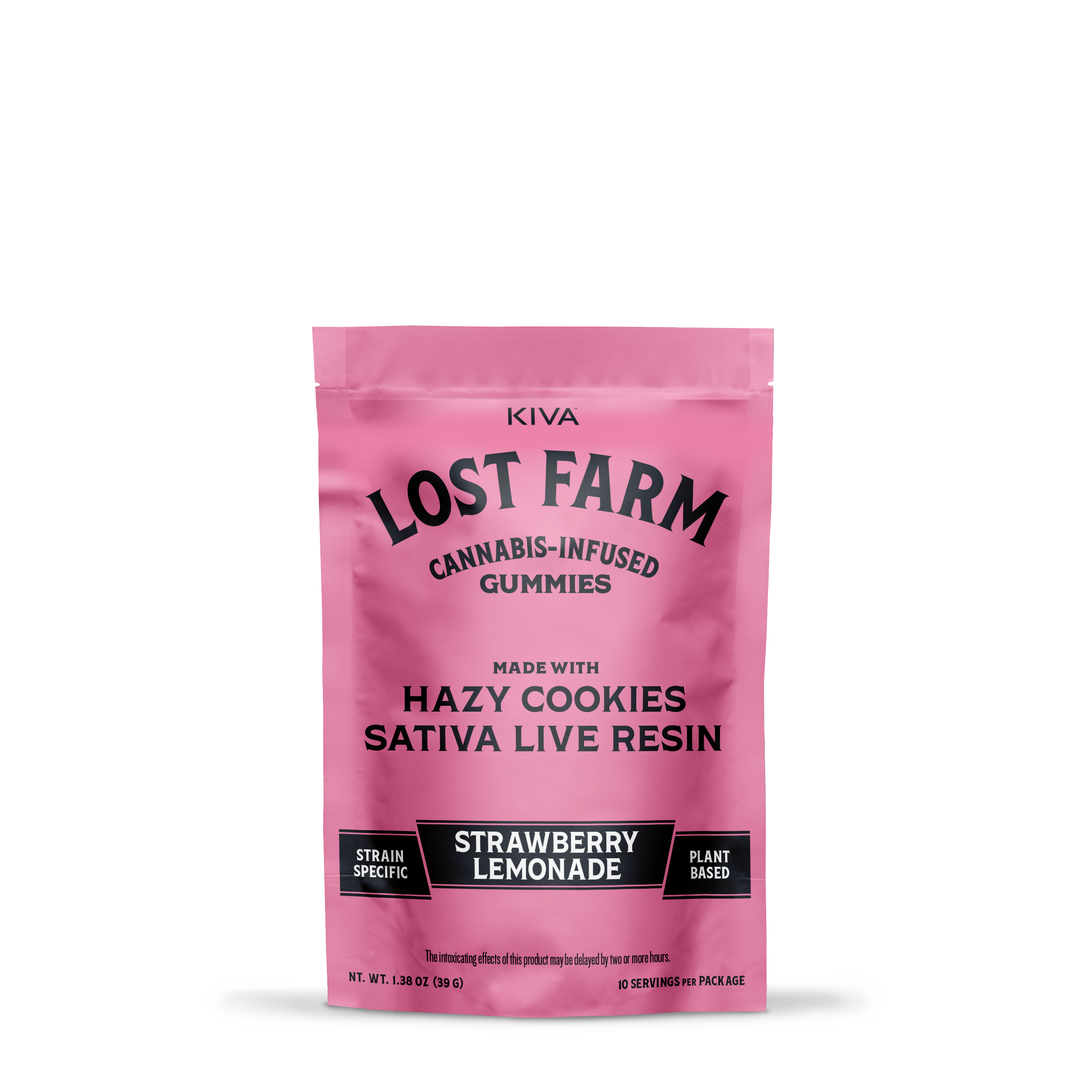 Photograph of product: Lost Farms - Strawberry Lemonade x Hazy Cookies - Live Resin Gummies - 10-Pack (100mg) [S]