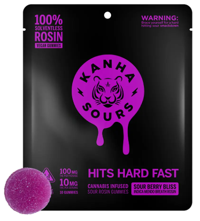 Photograph of product: KANHA BERRY BLISS $27 | NON-CANNABIS ACCESSORY $18.75 | CANNABIS GOOD $1.25 | EXCISE TAX $0.2375