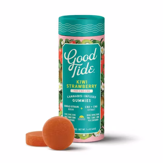Photograph of product: Good Tide | Gummy | Passion Fruit | 1:1:1 TH-oui:CBD:CBN