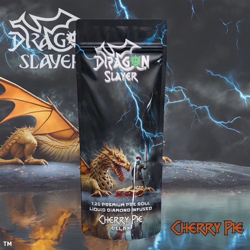 Photograph of product: Infused Preroll - 1.2g - Dragon Slayer - Cherry Pie