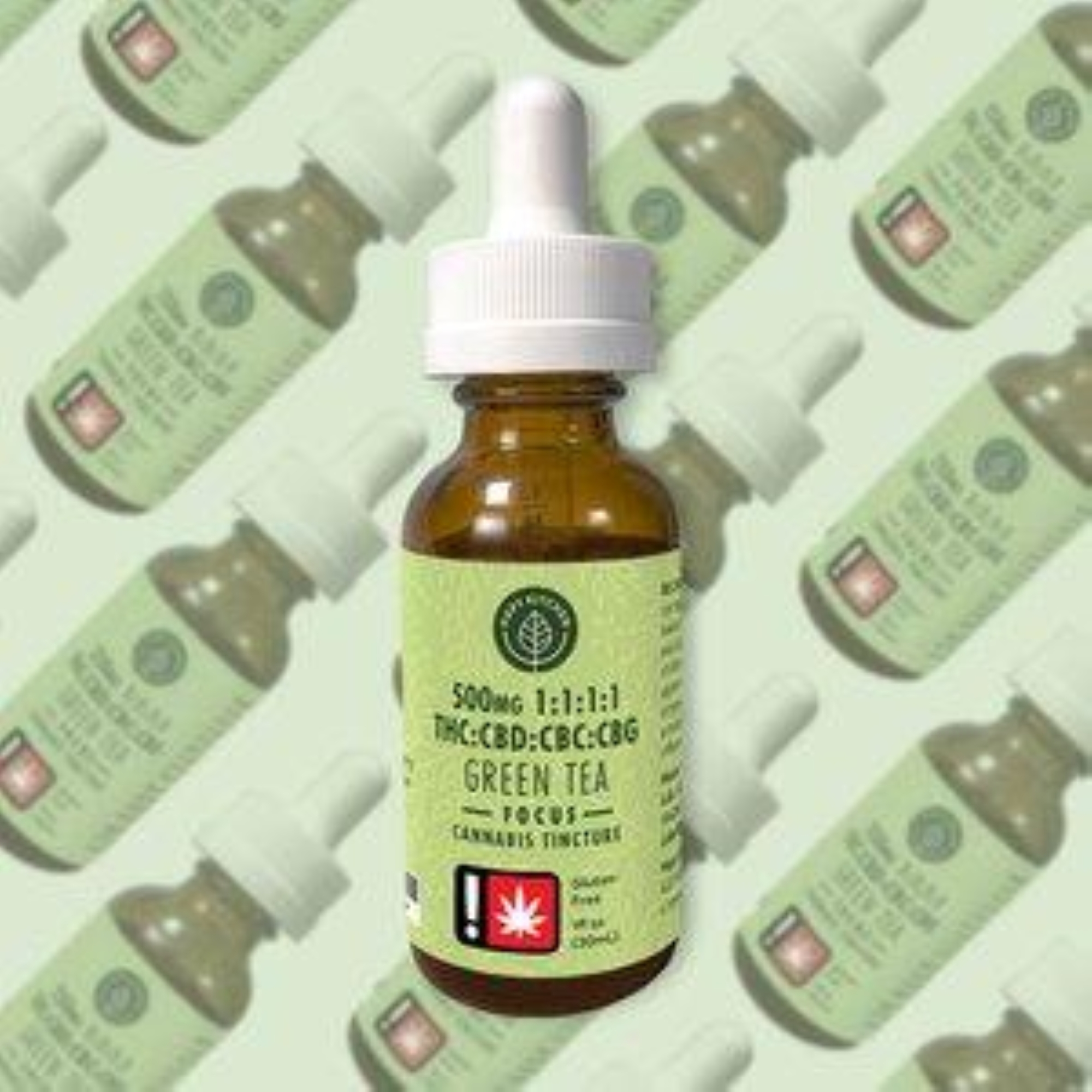 Photograph of product: Hapy Kitchen | Tincture 1:1:1:1 TH-oui:CBD:CBG:CBC [S] | Green Tea Focus