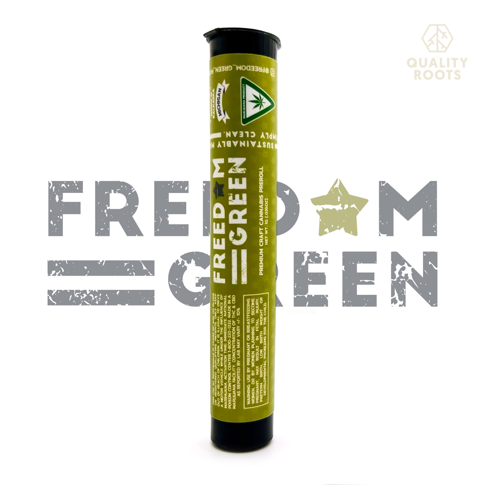 Photograph of product: Freedom Green Farms - Peanut Butter Cup Pre-Roll 1g