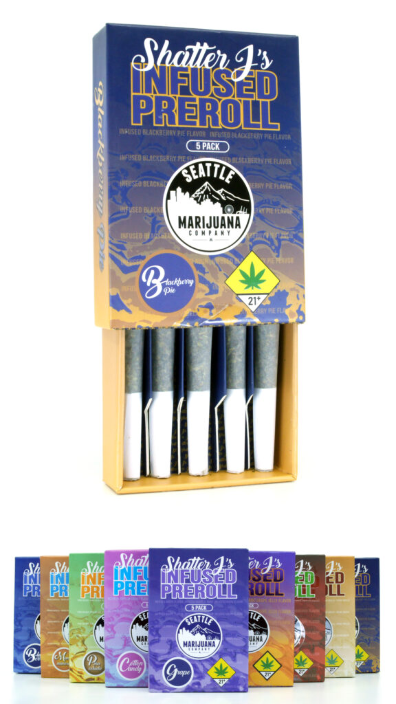 Photograph of product: Blackberry Pie Shatter J's Pre-Roll 5-pack | 5g (DOH)