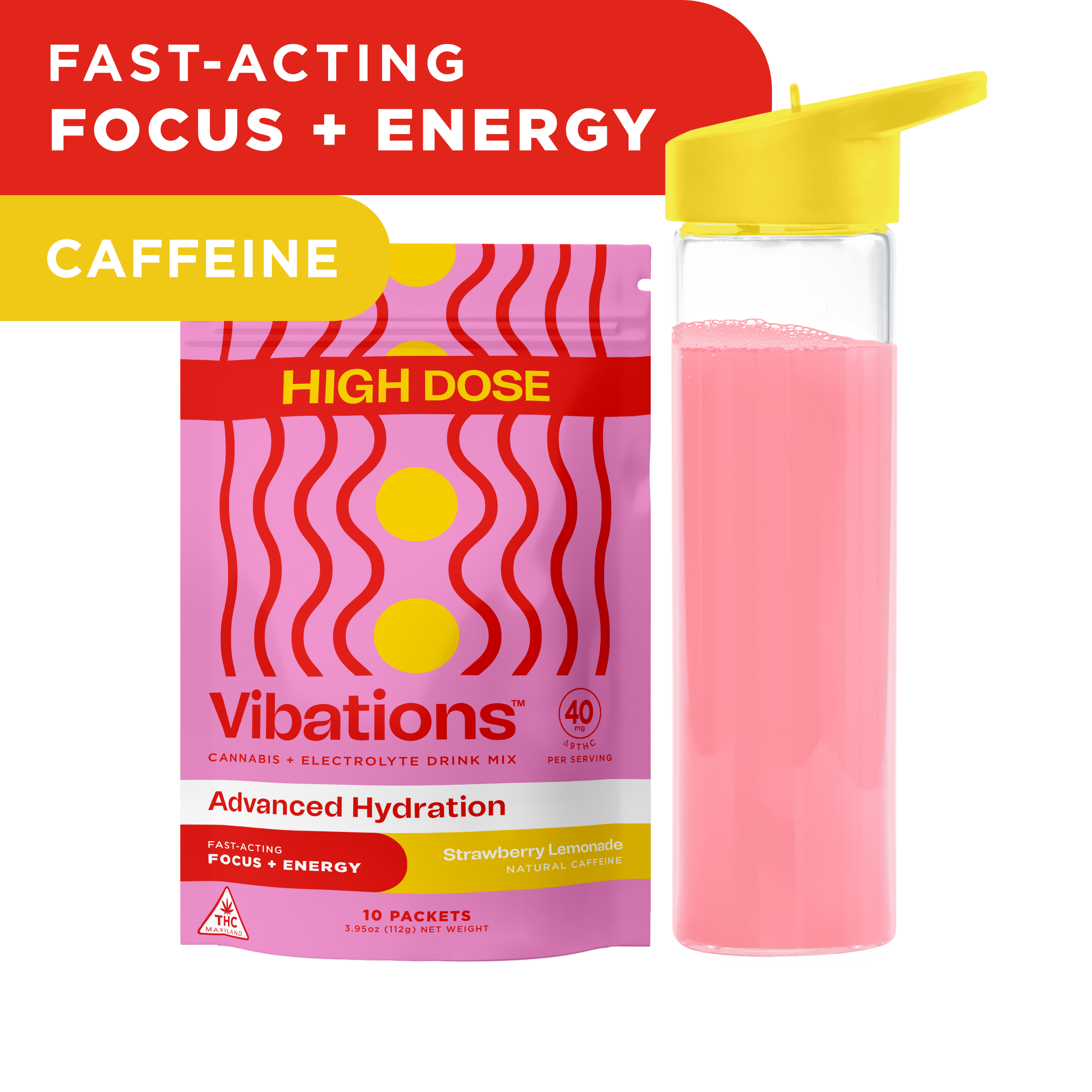 Photograph of product: Vibations Strawberry Lemonade Drink Mix  - 10pk