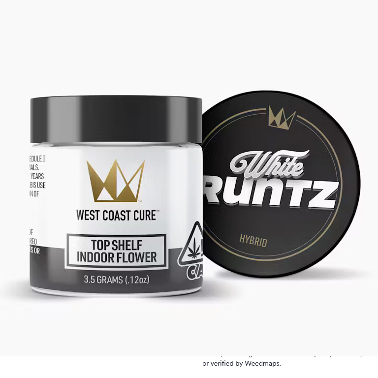 Photograph of product: WHITE RUNTZ | WCC 3.5G TOP SHELF HYBRID