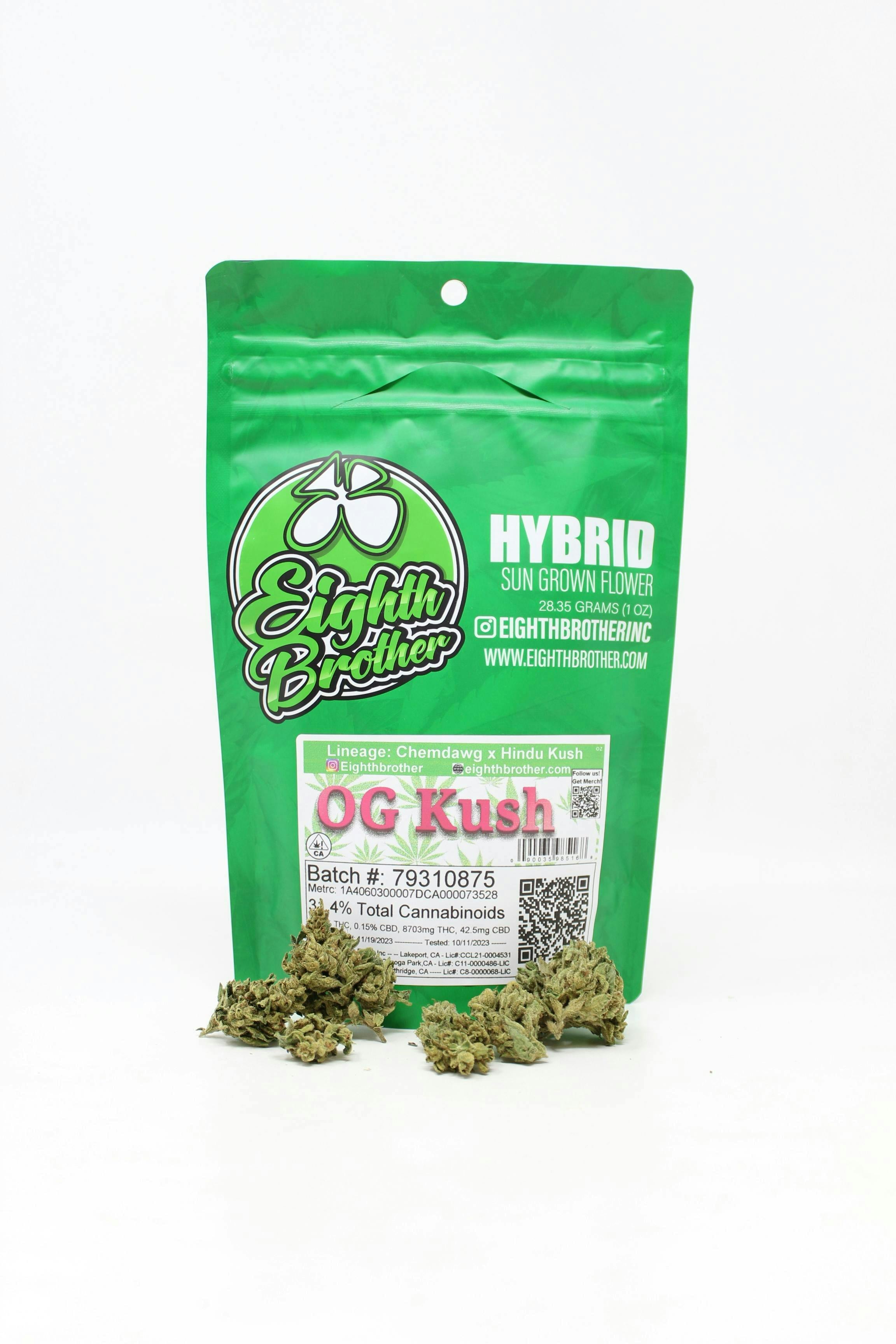 Photograph of product: Eighth Bro's OG Kush (28g - oz)