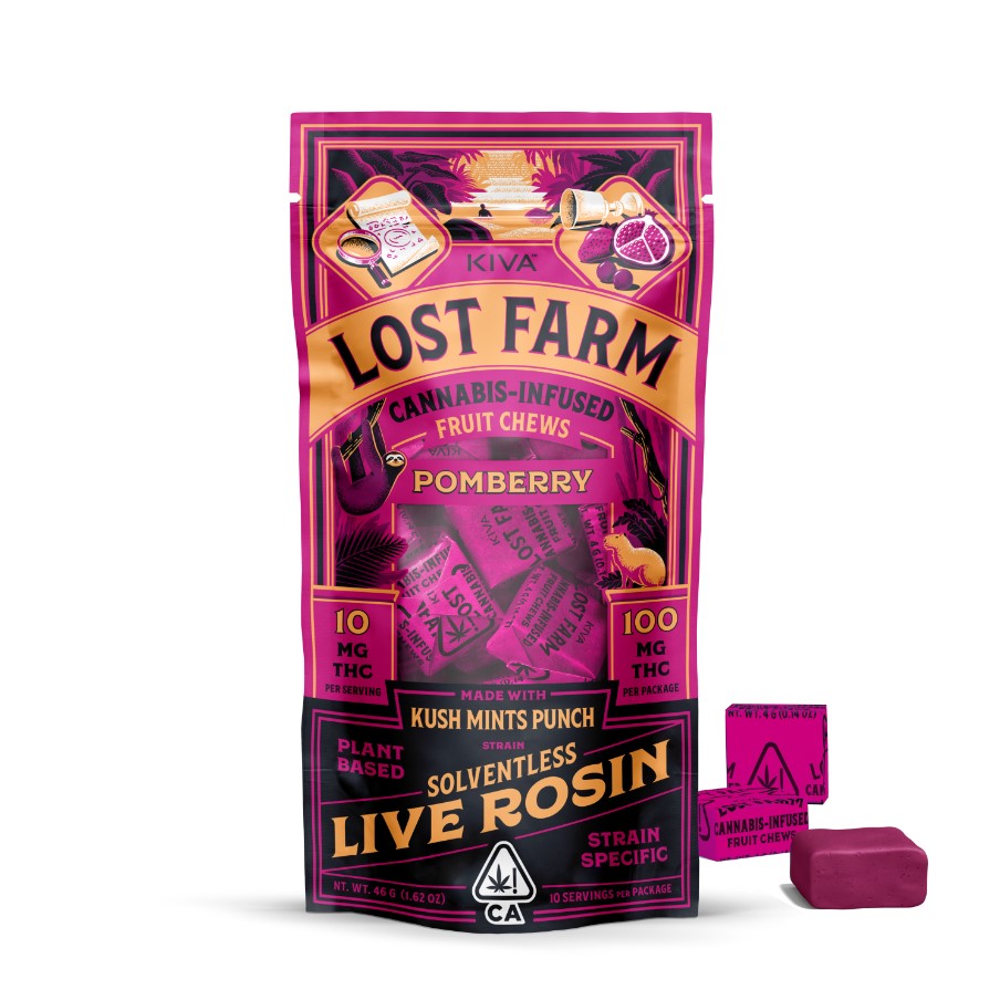 Photograph of product: Kiva | Lost Farm Pomberry x Kush Mints Punch Rosin Chews